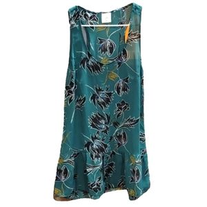 CAbi Emerald Green Floral Tank Blouse